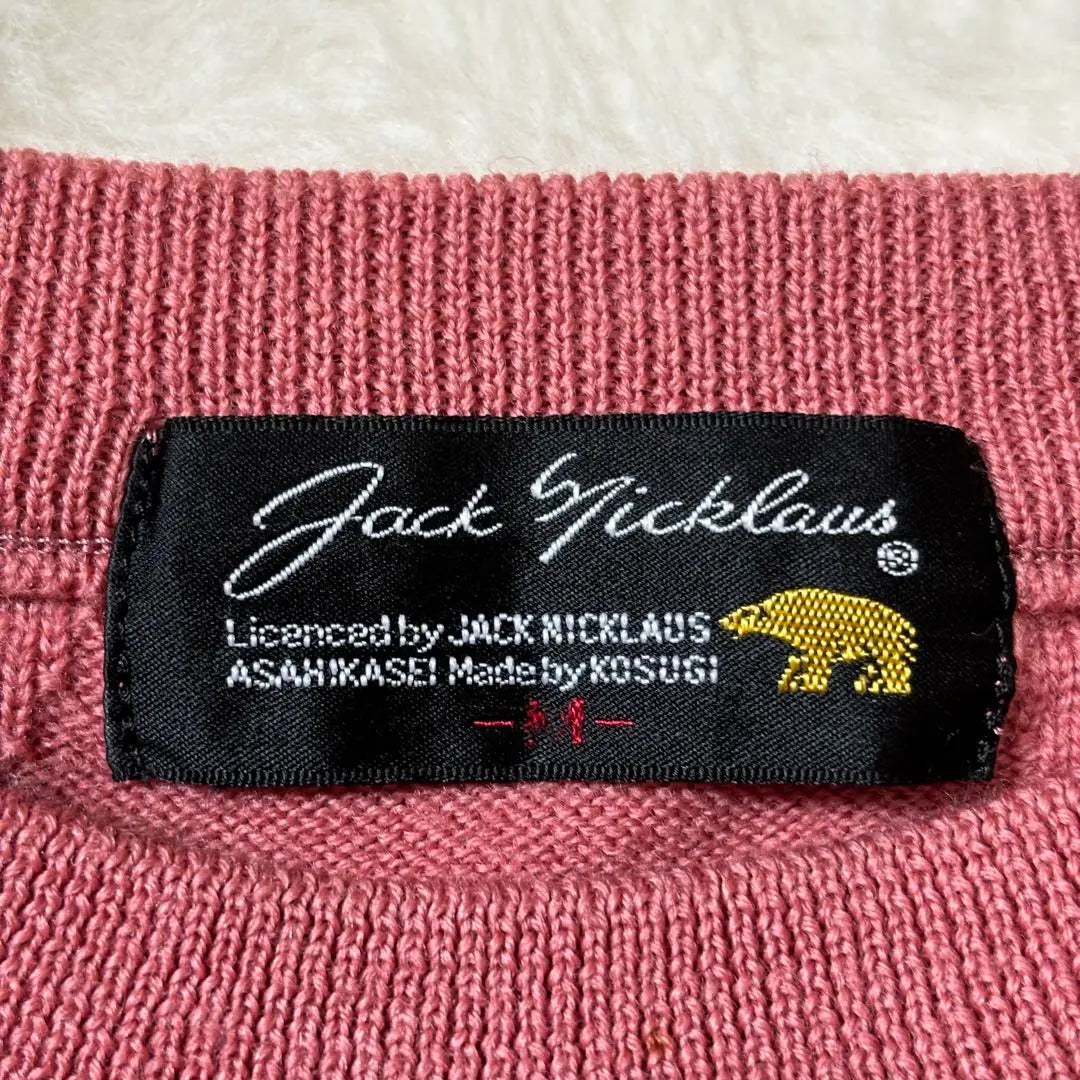 USED Jack Nicklaus Sweater Pink 100% New Wool Black