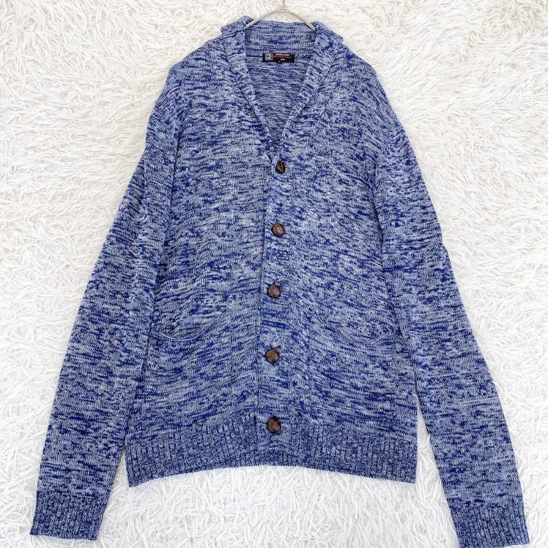 [Good condition] Michelle Clan Homme Mixed Blue Shawl Collar Knit Cardigan