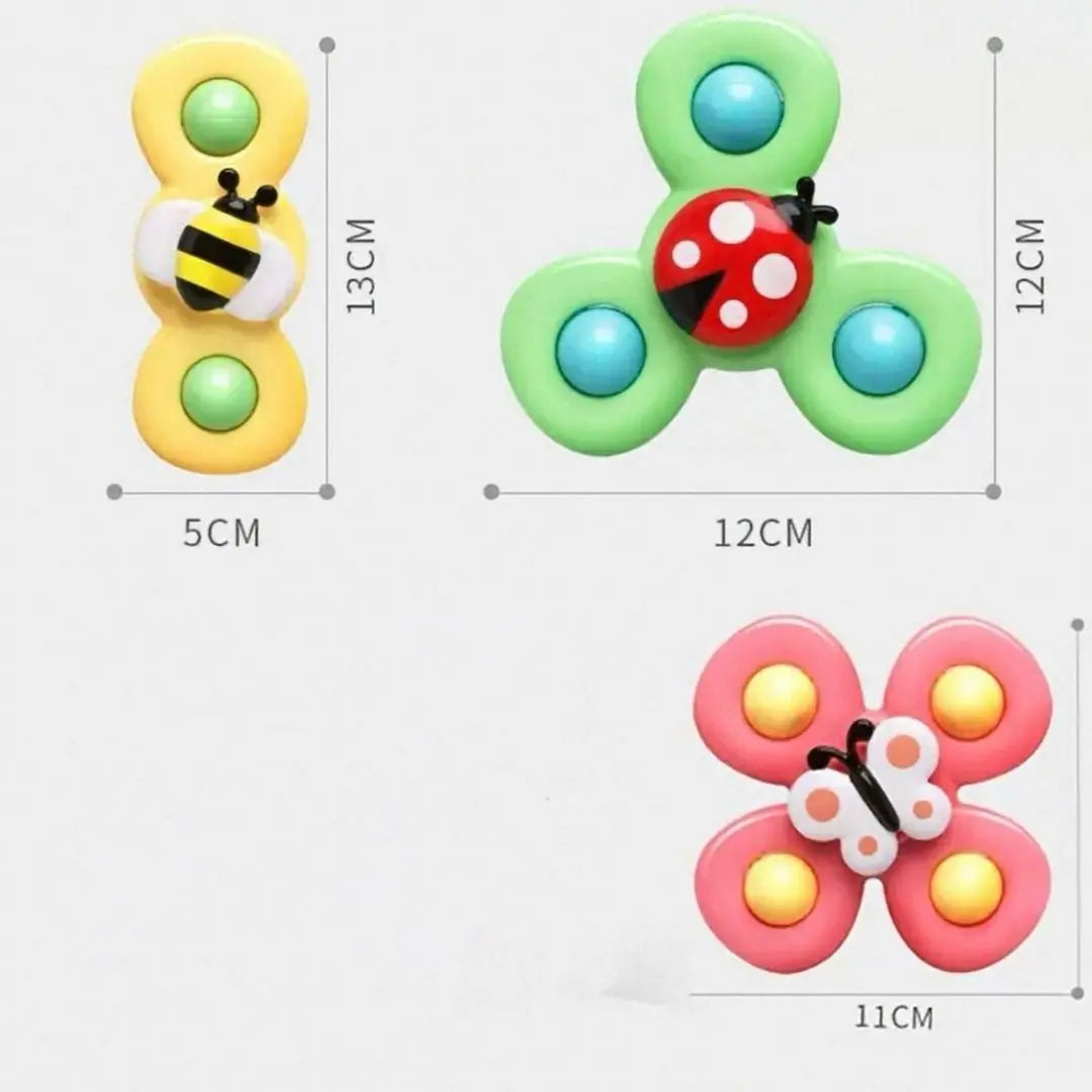 Spinner de mano con ventosa, juego de 3, bebé, Montessori, juguete educativo, puntas de los dedos