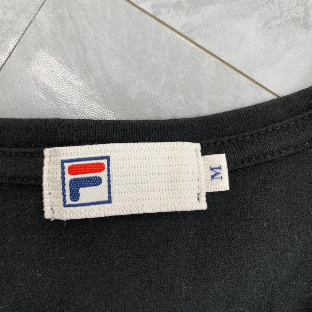 Camiseta FILA Negro Logo frontal manga corta algodón Talla M señoras | FILA Tシャツ ブラック フロントロゴ 半袖 コットン Mサイズ レディース