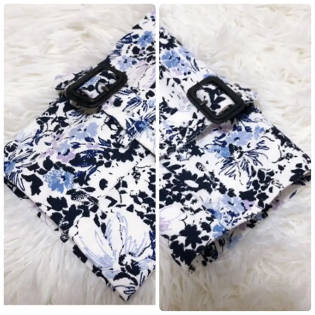 ✨Superb♡ Super rare floral pattern✨Burberry London long coat, all-over pattern, belt and pockets included