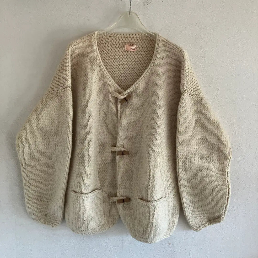 Rare Vintage Ecuadorian Knit Cardigan Hand Knit