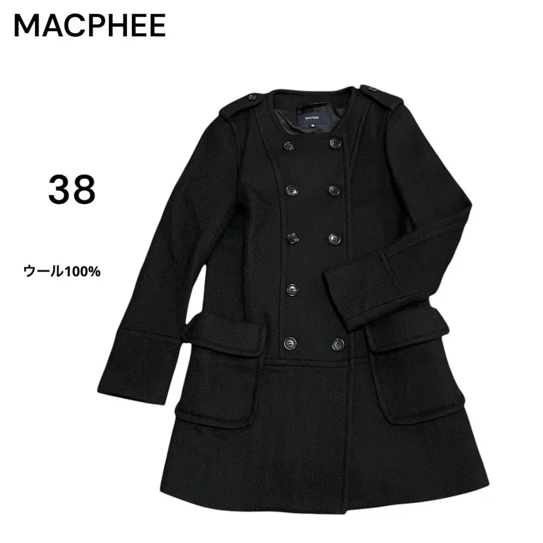 (938)MACPHEE McAfee Double Breasted Coat 38 100% Wool