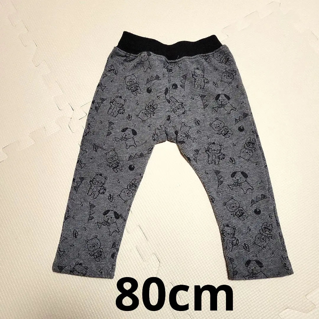 Pantalón gris con estampado animal de 80 cm