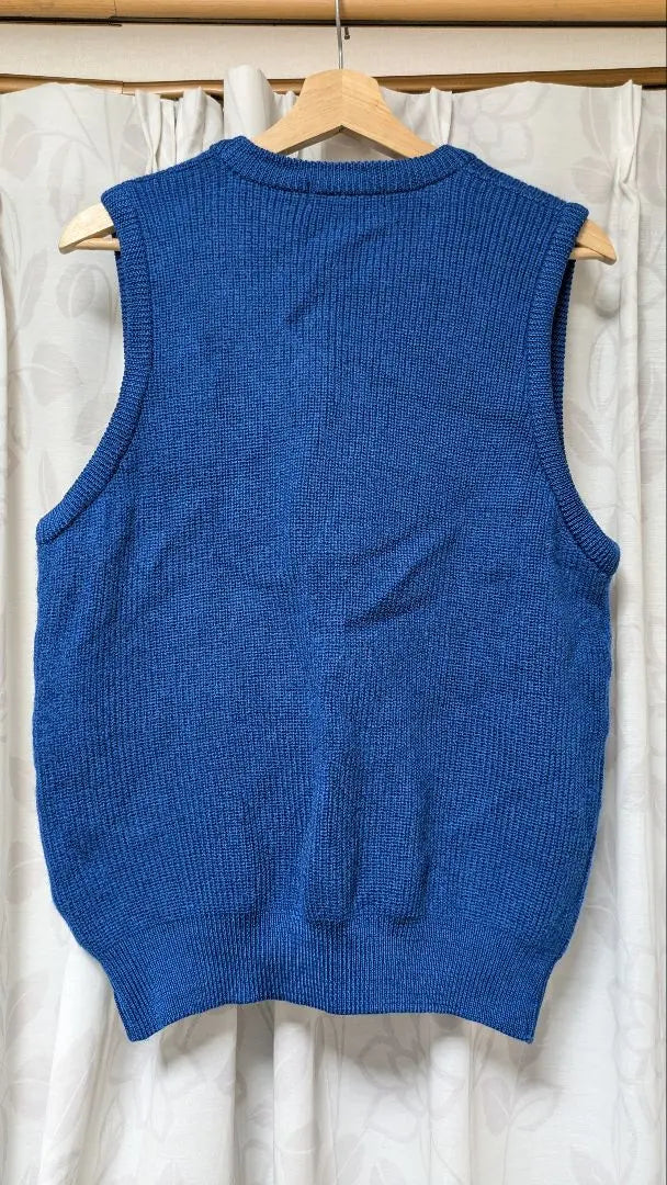 Vintage VIS-A-VIS knit vest for men, size M, blue, blue