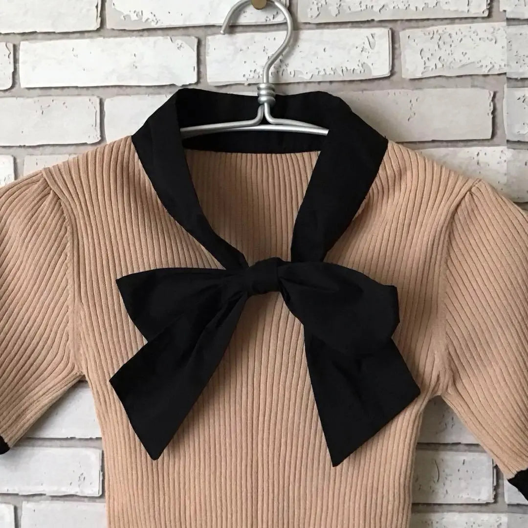 [Extremely Good Condition] eimy istoire Amy Histoire Ribbon Knit F