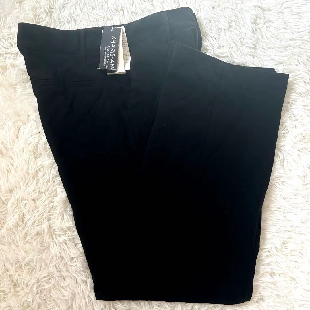 [Con nueva etiqueta] Pantalón cónico centro oficina de prensa casual negro | 【新品タグ付き】テーパードパンツ センタープレス オフィスカジュアル ブラック