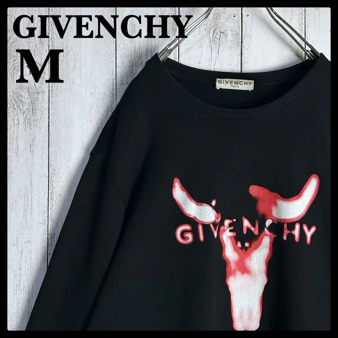 [Rare model] Givenchy ☆ Center logo sweatshirt, black, difficult to obtain