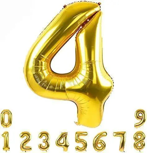 Balloon Number 4 Approx. 90cm 4th birthday 40 inch Decoration Gold