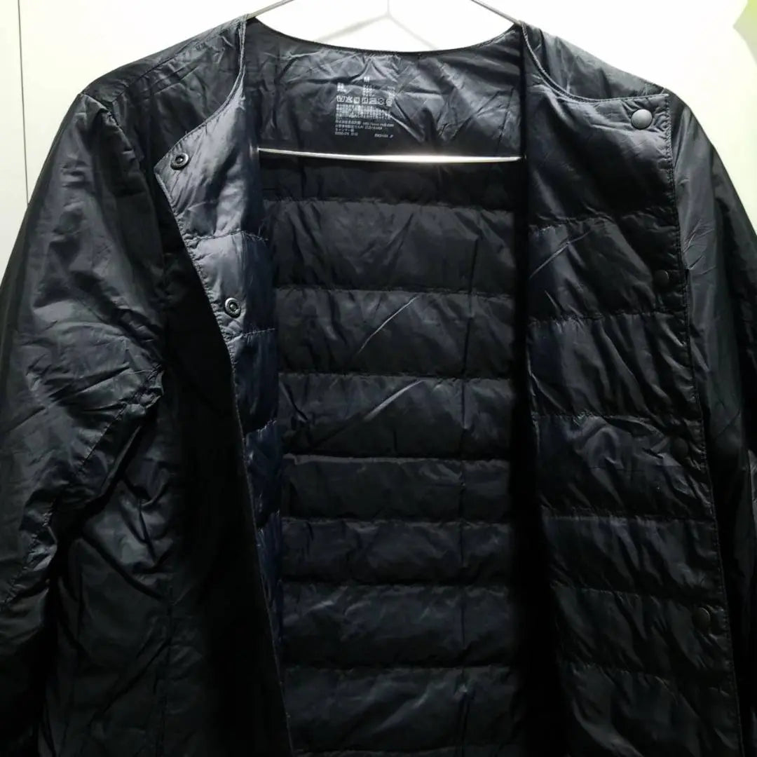 MUJI Chaqueta de plumón sin color Simple Negro Talla M | 無印良品 ノーカラー ダウンジャケット シンプル ブラック Mサイズ