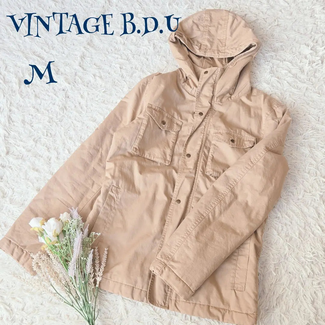 [Vintage] Simple Full Zip Snap Button Military Jacket M