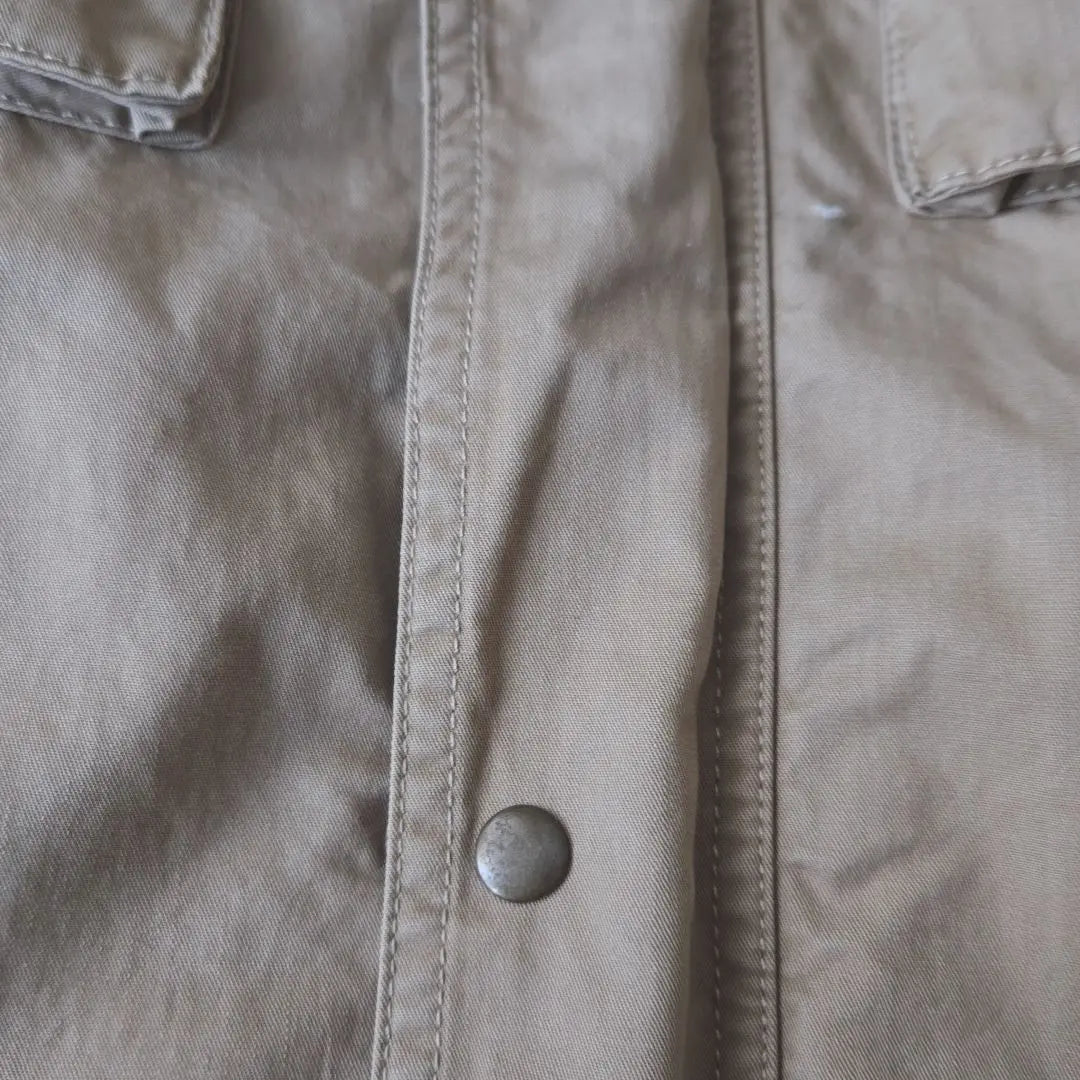 [Vintage] Simple Full Zip Snap Button Military Jacket M