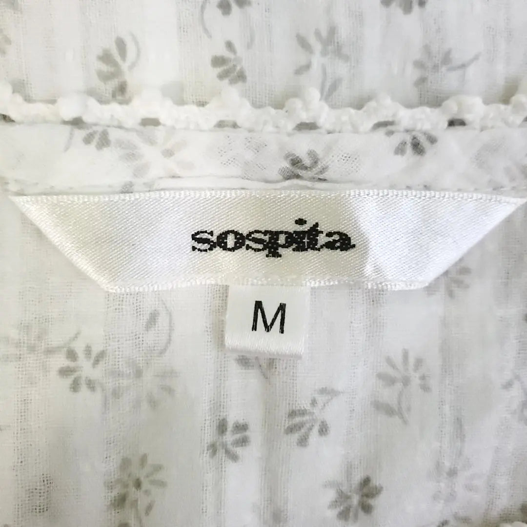 ★Good condition★ sospita sospita tops tunic long sleeves all-over pattern floral pattern thin