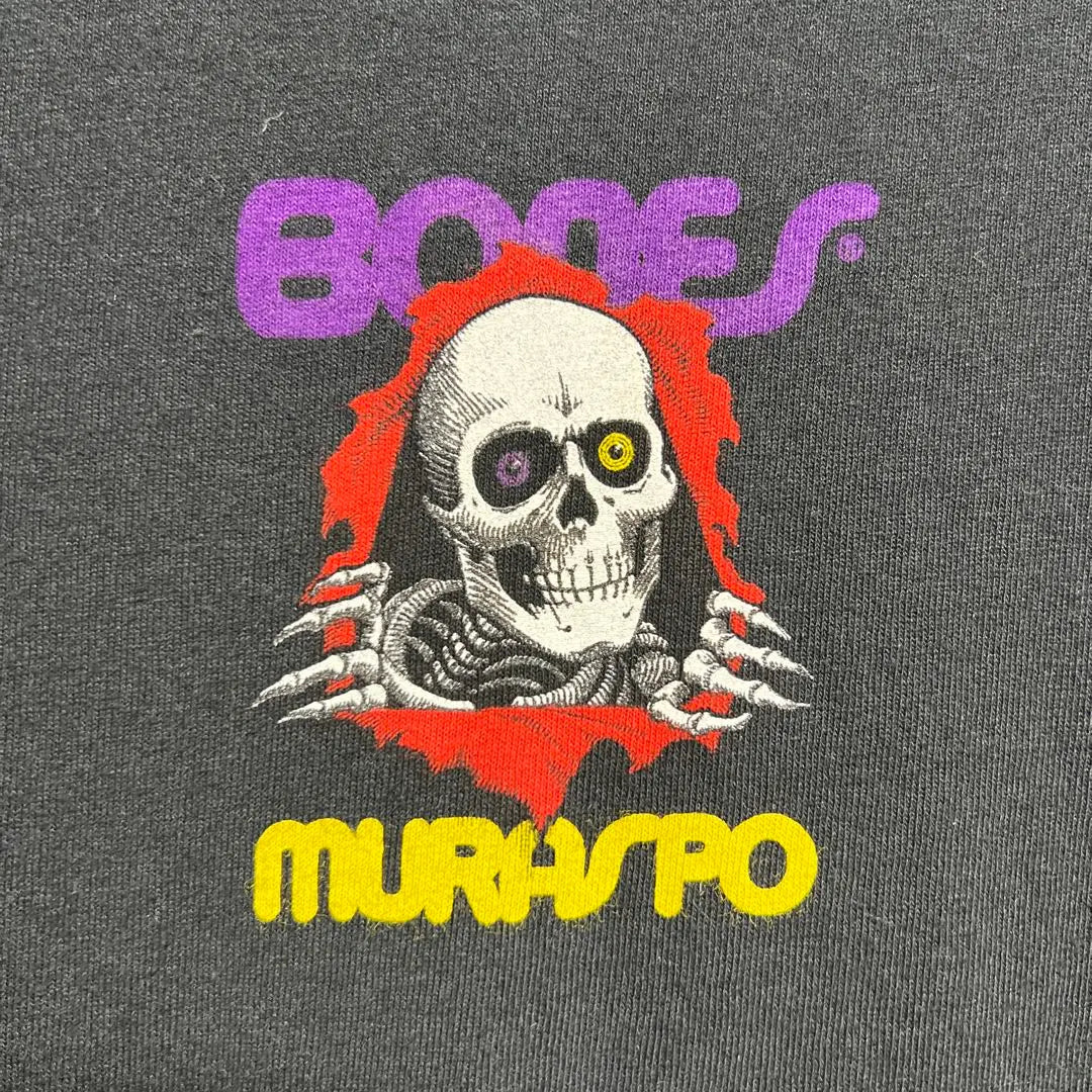 Camiseta negra popular de colaboración deportiva Powell Powell Murasaki BONES