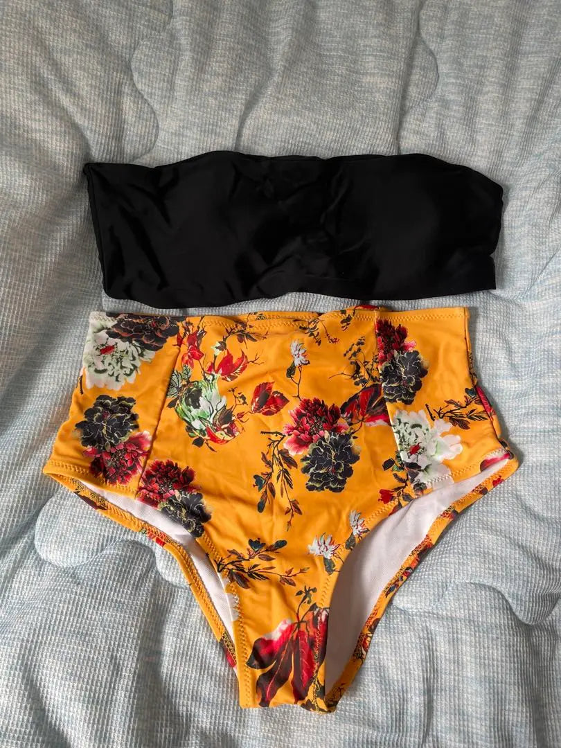 [New] Floral high waist bikini set