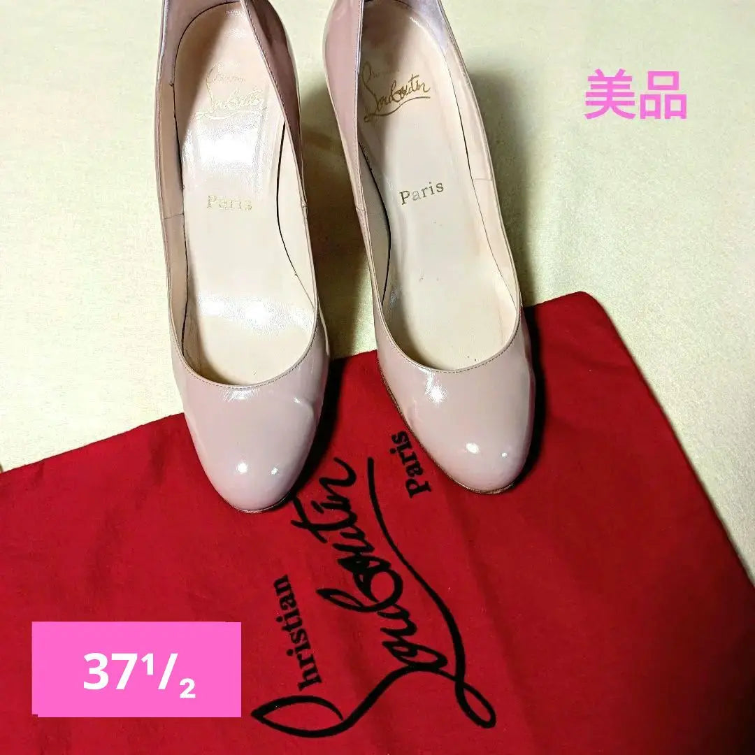 [Red backing] Louboutin high heels [Pink beige] 37¹/2NUDE