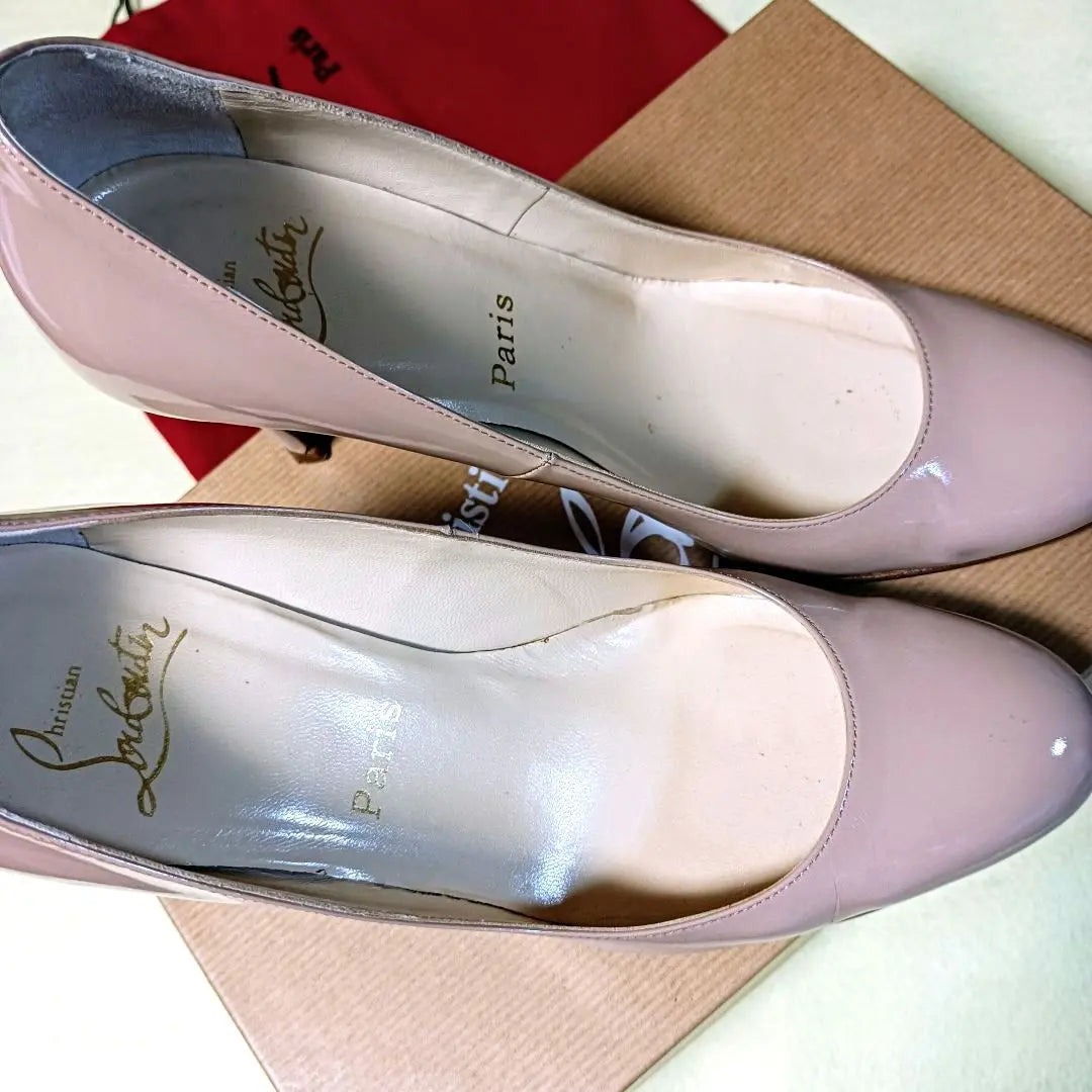 [Red backing] Louboutin high heels [Pink beige] 37¹/2NUDE