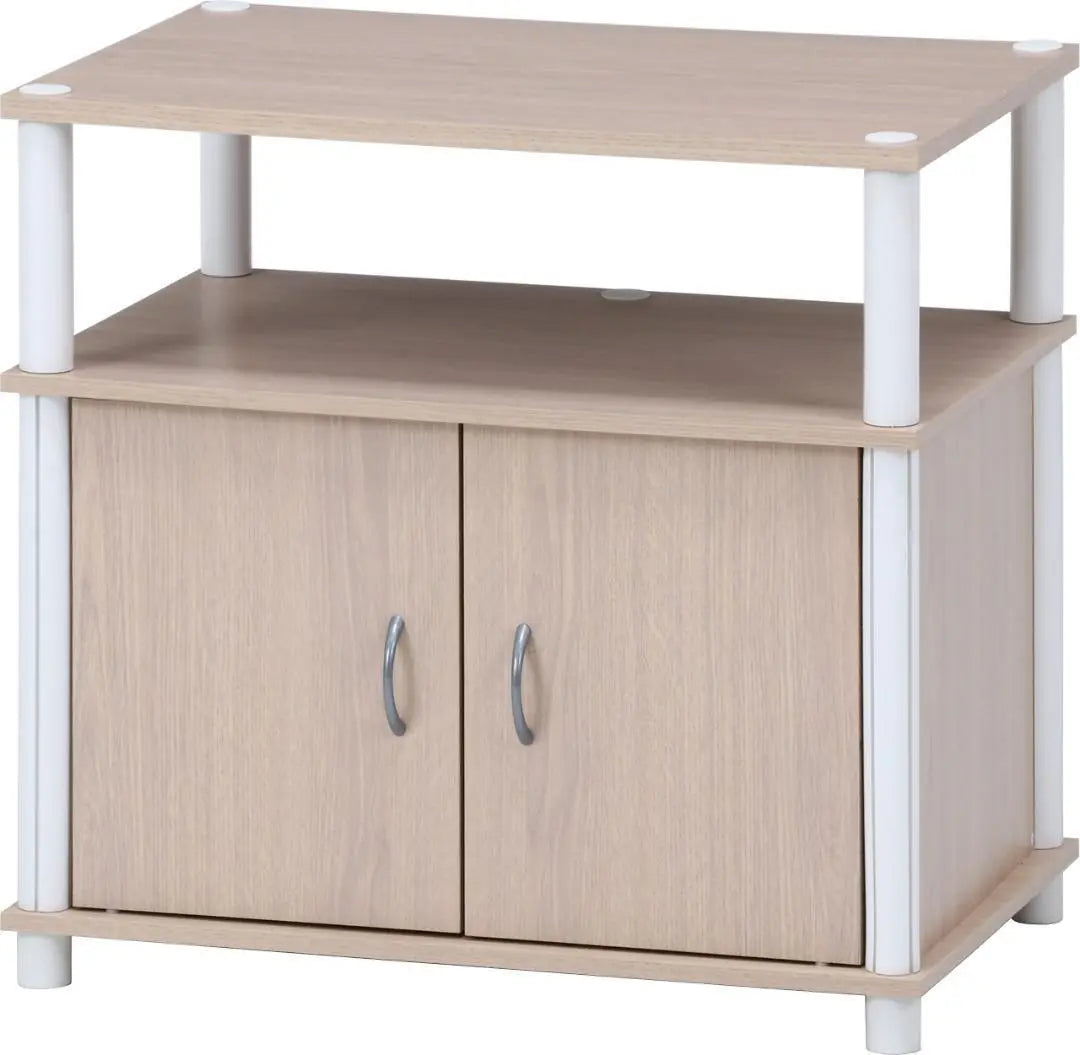 ☆ Mueble de TV de tablero bajo de 22 pulgadas, color blanco, con veta de madera