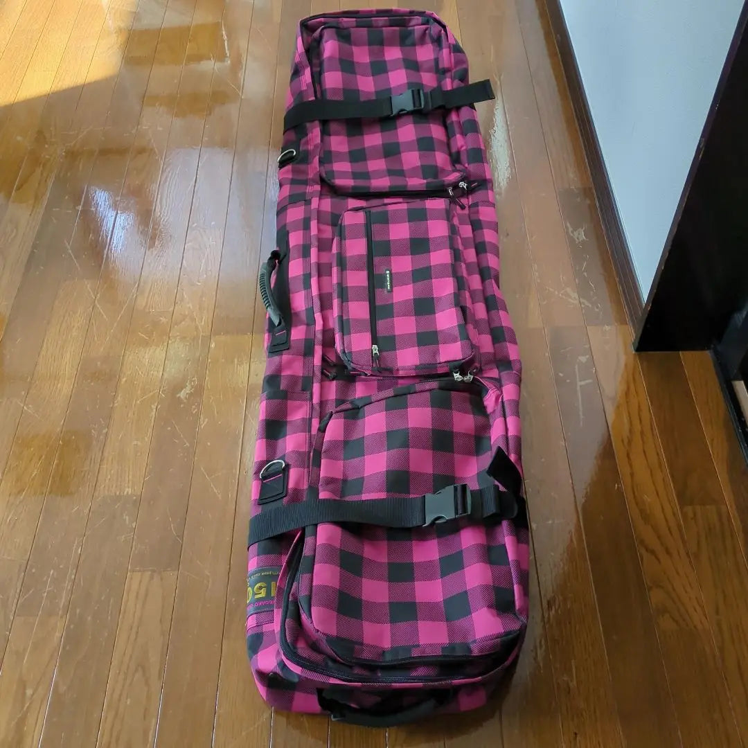 Snowboard bag 150cm pink black check