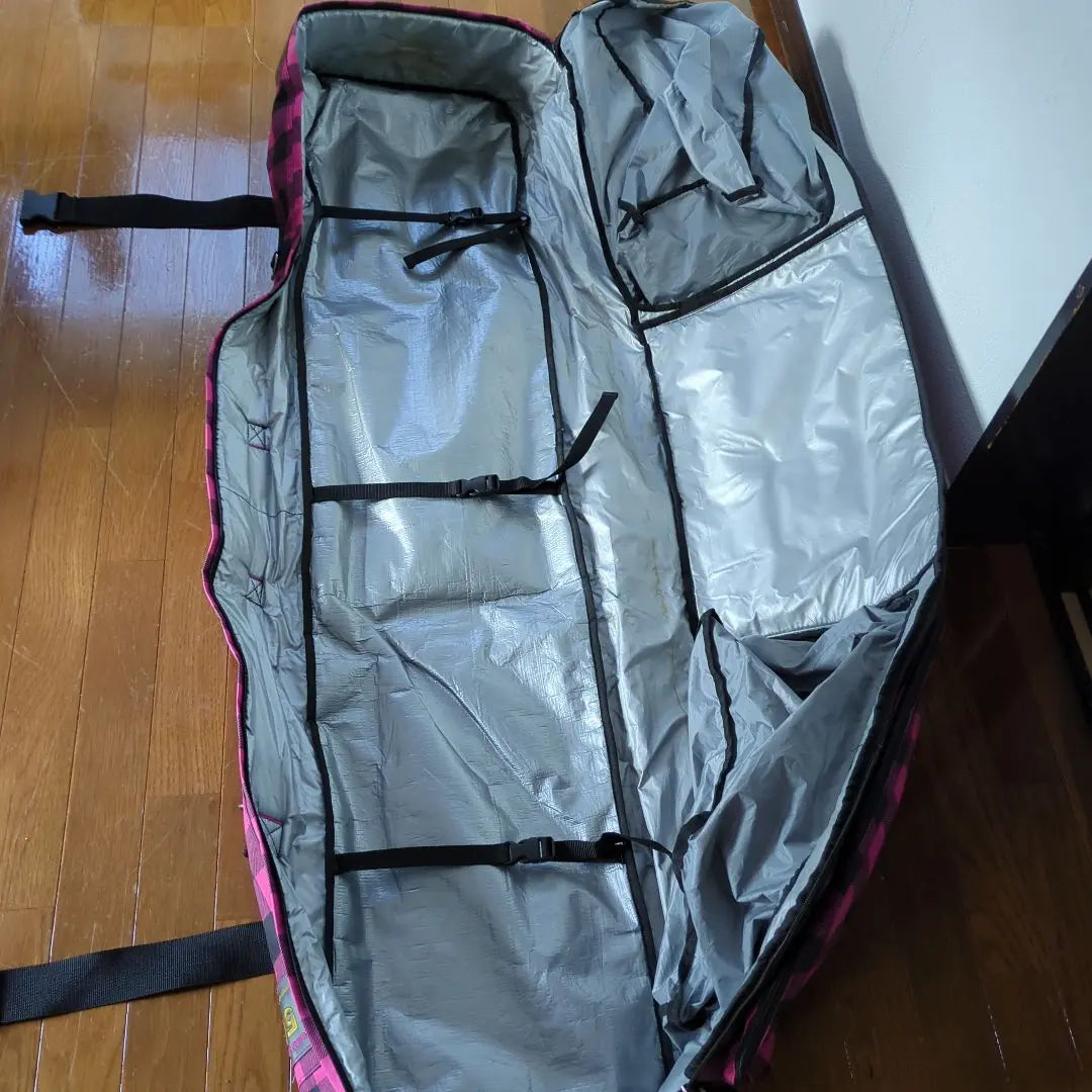 Snowboard bag 150cm pink black check