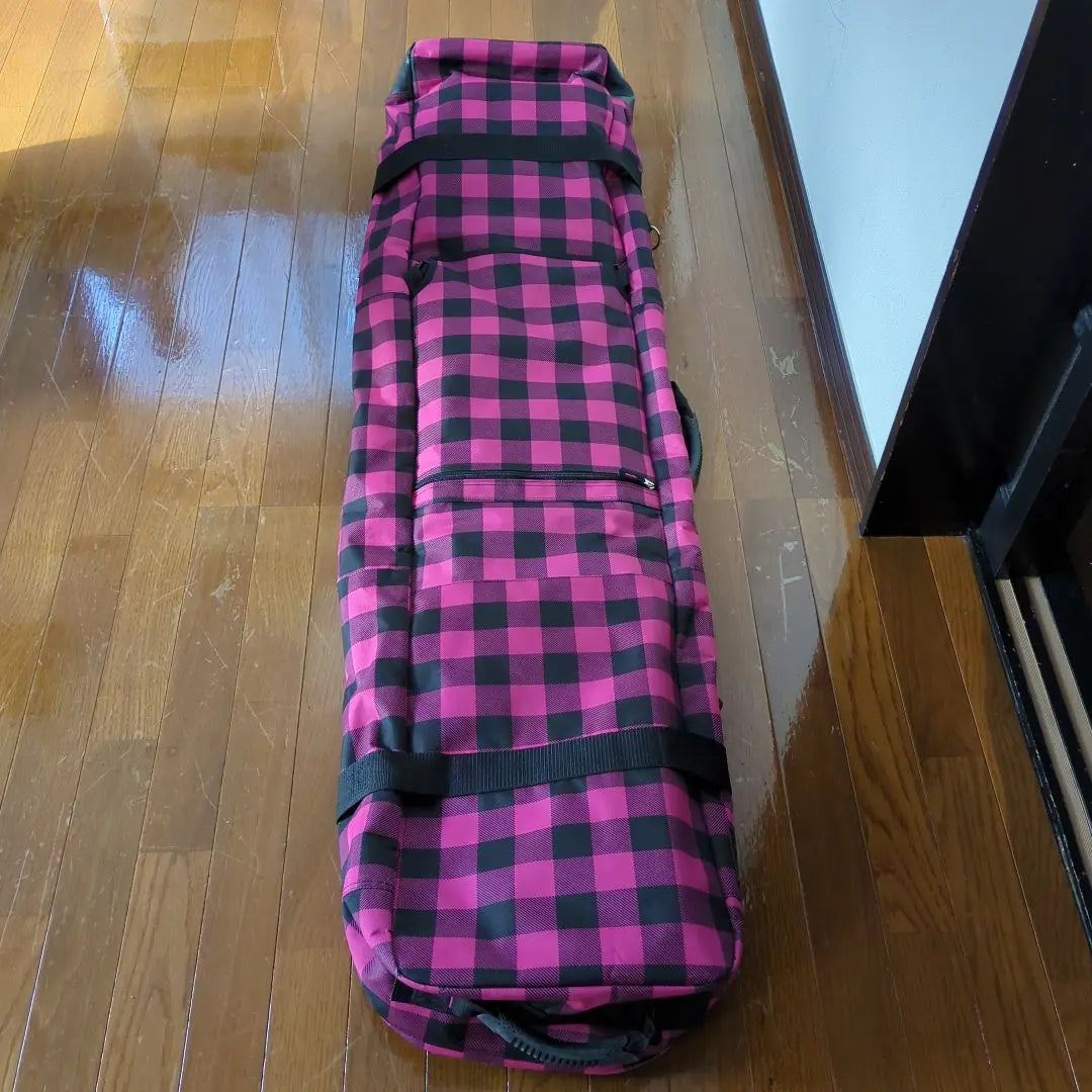 Snowboard bag 150cm pink black check