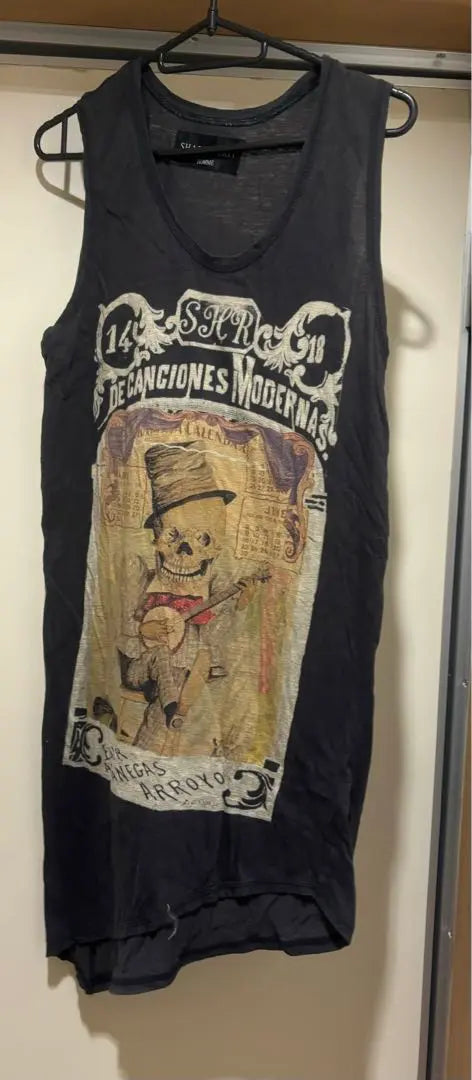 Camiseta de tirantes Hyde Wear If Crush Leather Paradiseso JK Share Spirit Skull Guitar