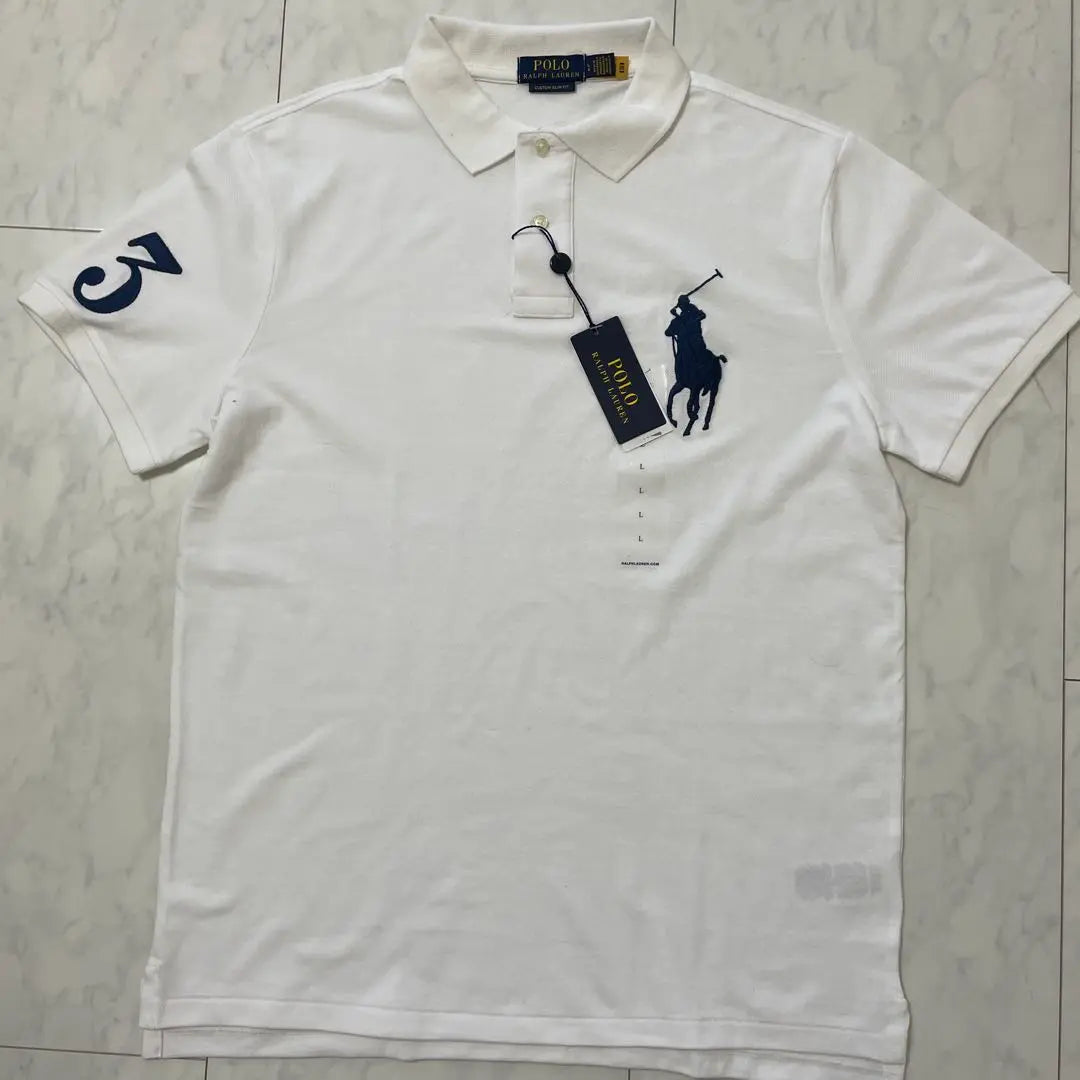 [New and unused] POLO RALPH LAUREN Short-sleeved polo shirt, white L