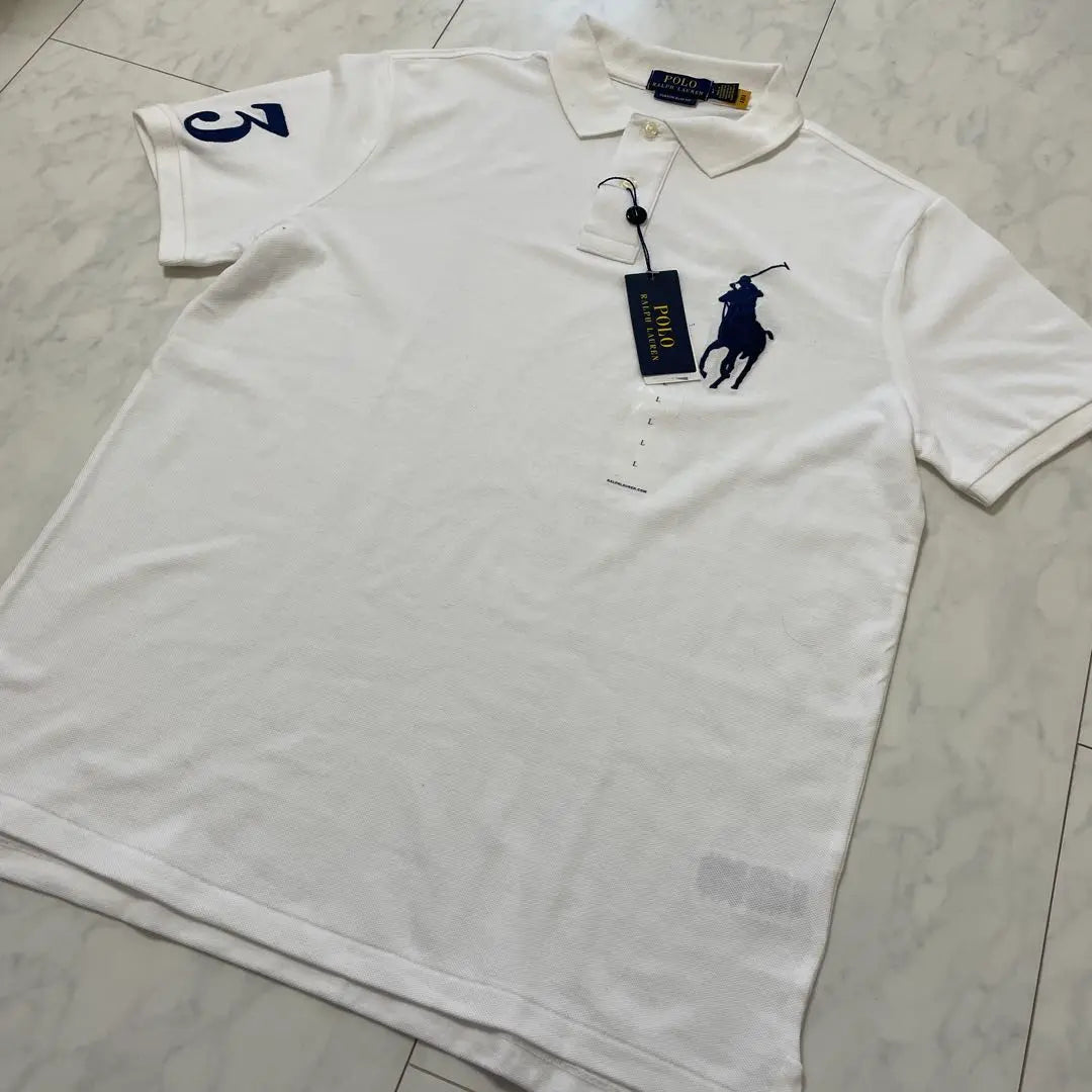 [New and unused] POLO RALPH LAUREN Short-sleeved polo shirt, white L