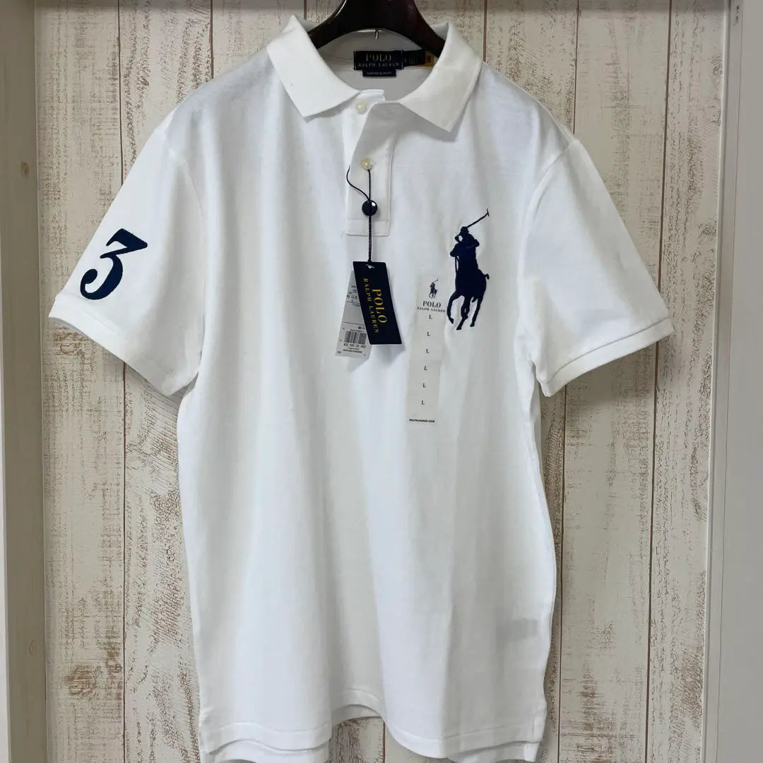 [New and unused] POLO RALPH LAUREN Short-sleeved polo shirt, white L