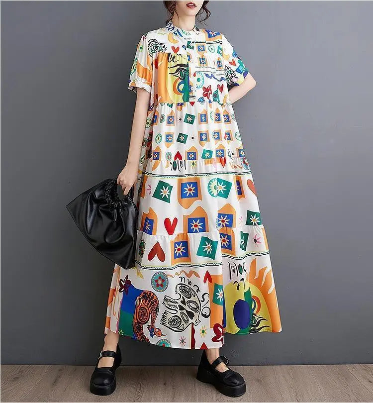 [Large size] Ladies Long One Piece Spring / Summer Autumn New Short Sleeve | 【大きいサイズ】 レディース ロング　ワンピース　春夏 秋 新品 半袖