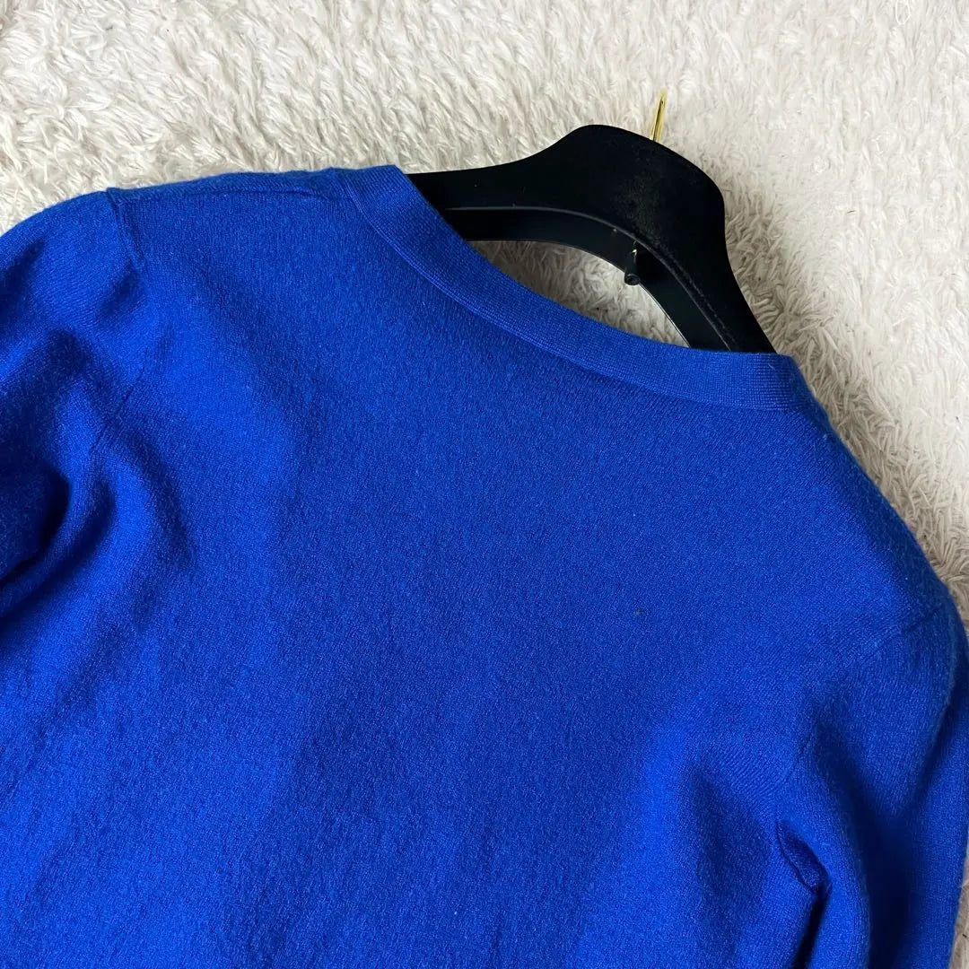 8 Ralph Lauren Knit Cardigan One Point Embroidery Blue Blue Free | 8 ラルフローレン ニット カーディガン ワンポイント刺繍 青 ブルー フリー