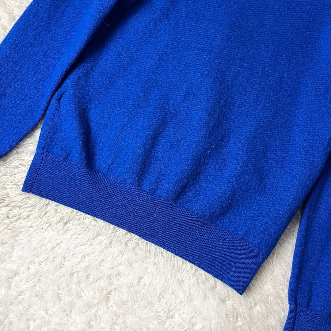 8 Ralph Lauren Knit Cardigan One Point Embroidery Blue Blue Free | 8 ラルフローレン ニット カーディガン ワンポイント刺繍 青 ブルー フリー