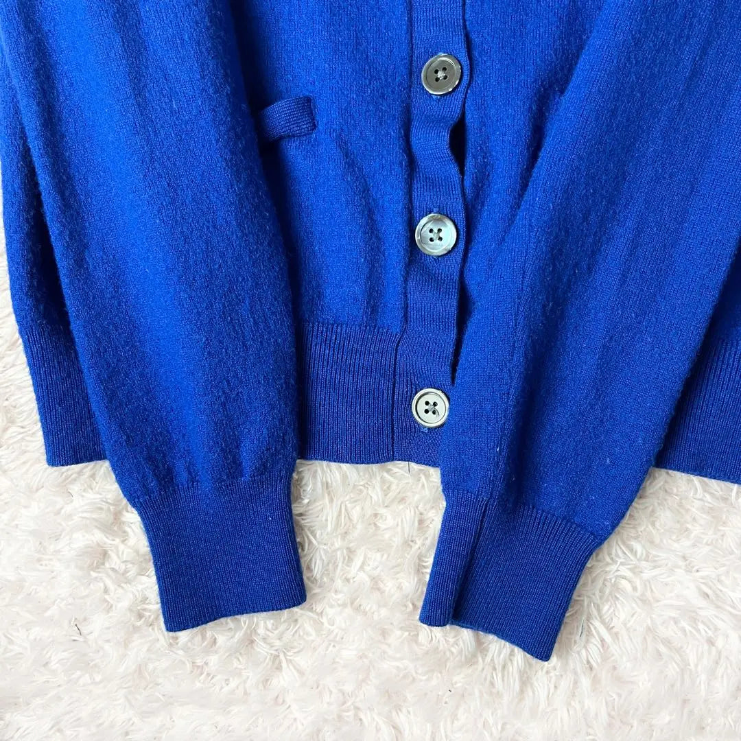 8 Ralph Lauren Knit Cardigan One Point Embroidery Blue Blue Free | 8 ラルフローレン ニット カーディガン ワンポイント刺繍 青 ブルー フリー