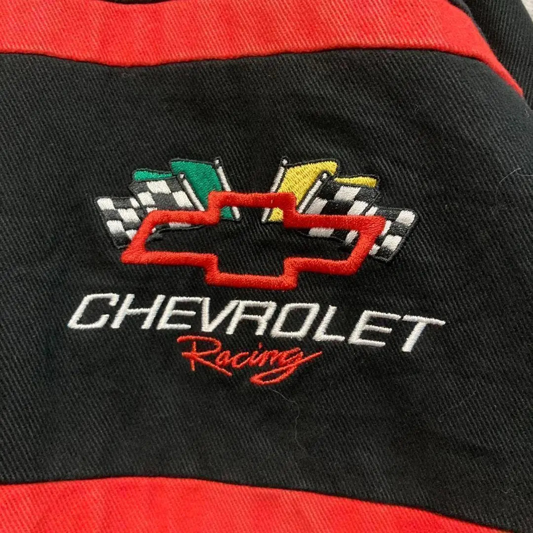 ☆Ropa usada de EE. UU.☆ [Chaqueta de carreras Chevrolet de Nascar] Logotipo bordado para hombre 2XL