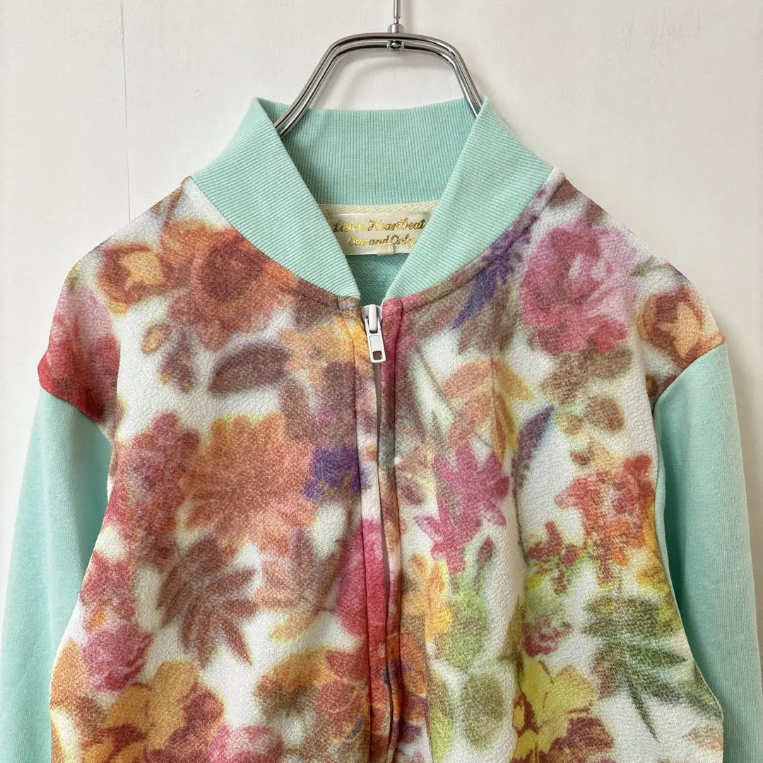 Listen Heartbeat Floral Pattern Beautiful Color Full Zip Up Spring Pastel