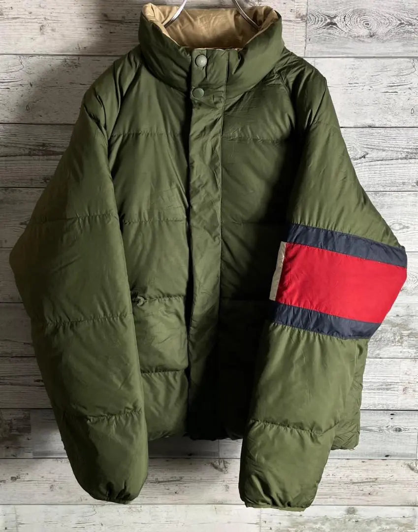 Tommy Hilfiger Chaqueta de plumón reversible con logo bordado para hombre L | トミーヒルフィガー リバーシブルダウンジャケット 刺繍ロゴ メンズL