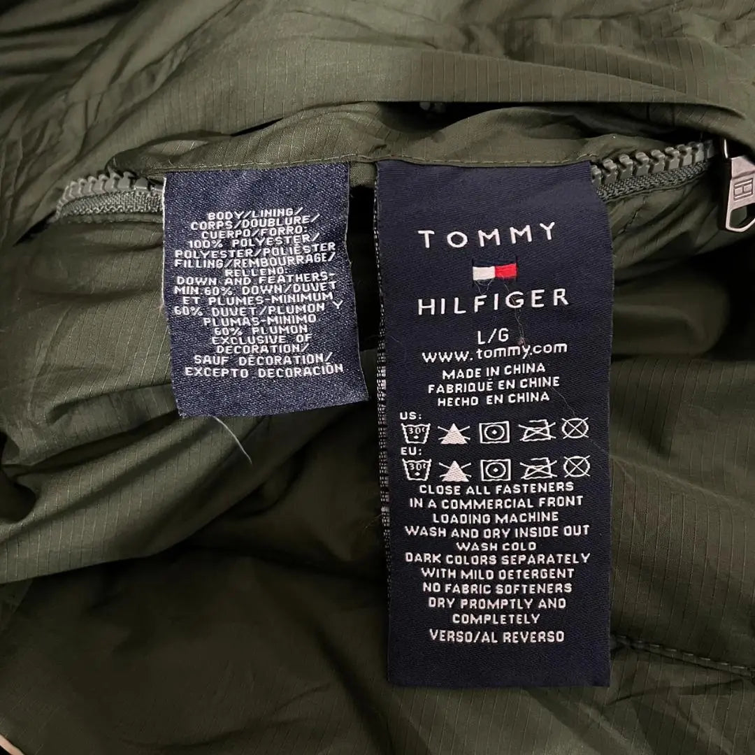 Tommy Hilfiger Reversible Down Jacket Embroidery Logo Men's L | トミーヒルフィガー　リバーシブルダウンジャケット　刺繍ロゴ　メンズL