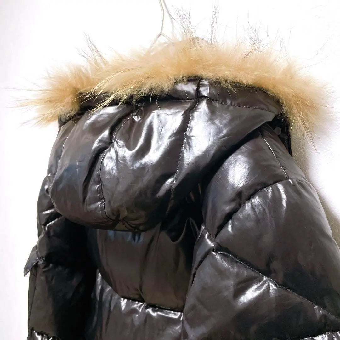 ♦M・RAMLOSSA♦Down jacket Raccoon fur hooded black M