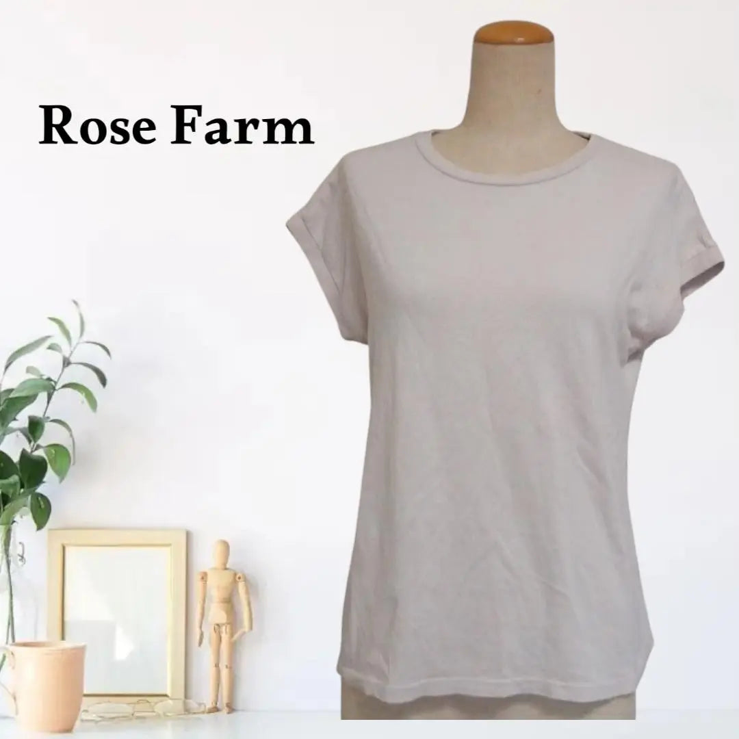 mm1383 [L] Rose Farm T-shirt Combed Cotton Flat Seam