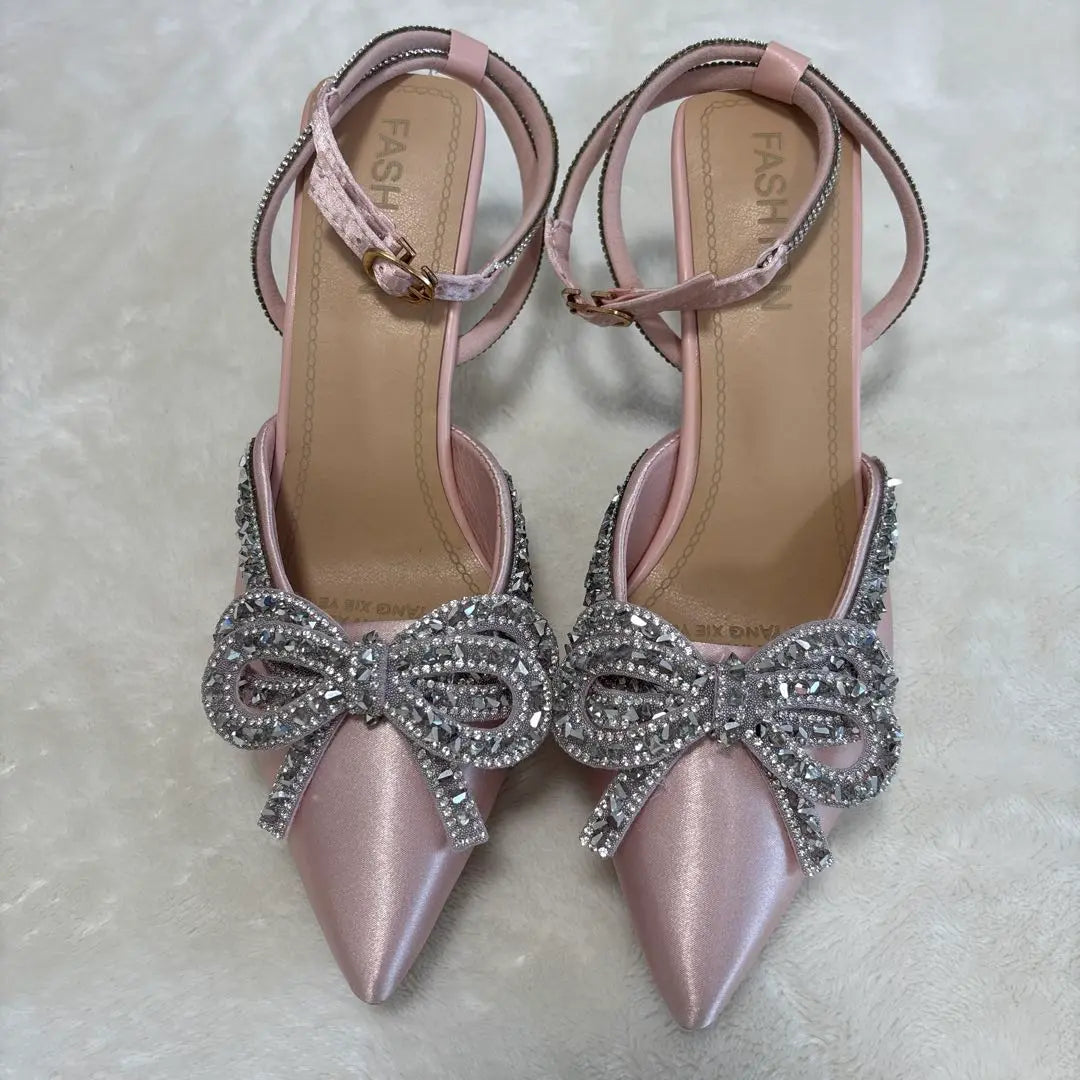 Pink Bijoux Ribbon Sandals