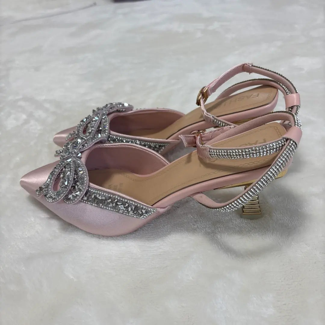 Pink Bijoux Ribbon Sandals