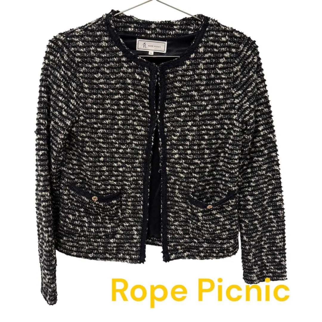 Rope Picnic Tweed Collarless Jacket 38 | Rope Picnic ロペピクニック ツイード ノーカラージャケット 38