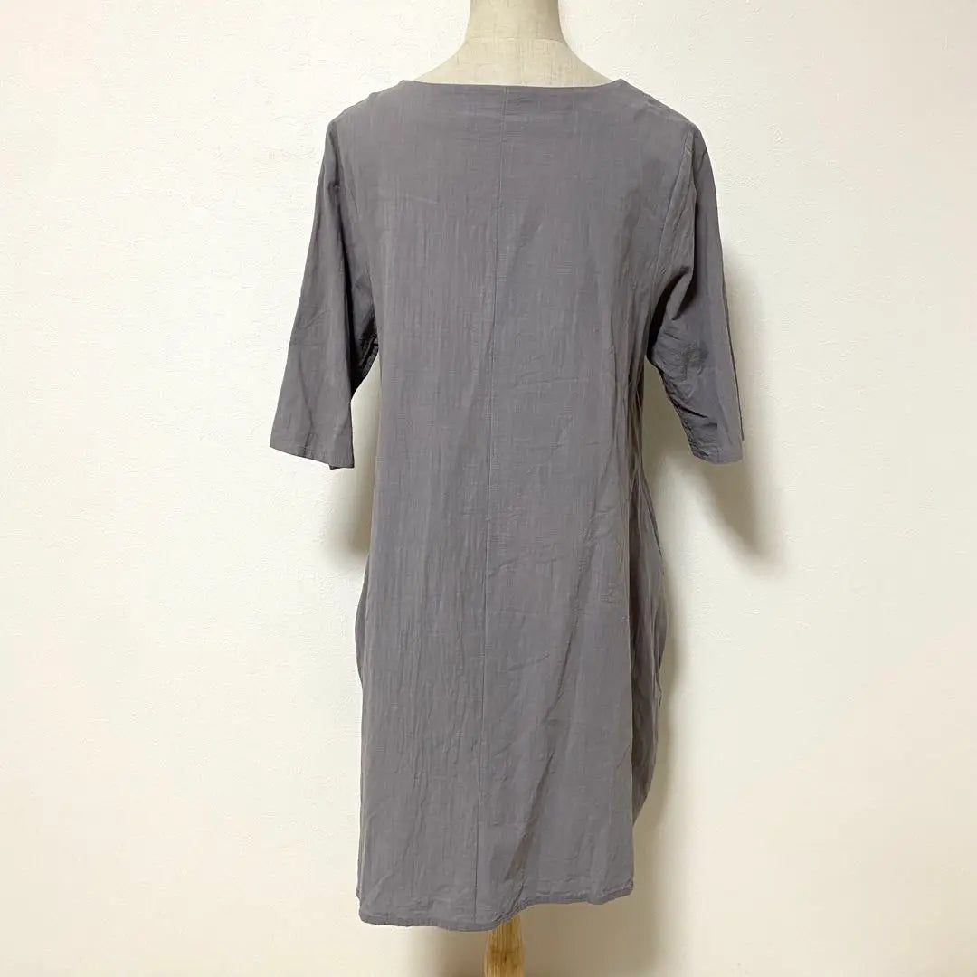 k・three gray color sunflower design dress