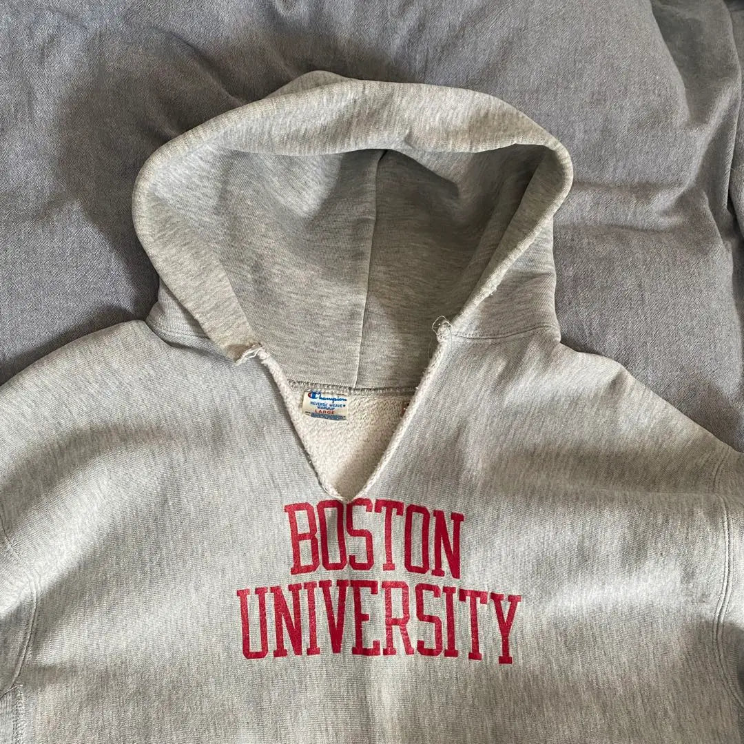 80s champion reverse weave hoodie trico tag grey