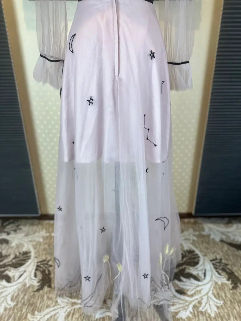 Elegant constellation embroidered party dress