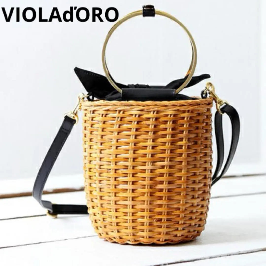 [VIOLAďORO] Bucket-shaped basket bag 2-way