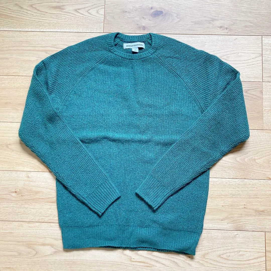 Winter sale❣️Sweater Knit Crew Neck Long Sleeve Men's Green Green XS | 冬物セール❣️セーター ニット クルーネック 長袖 メンズ　グリーン　緑　XS