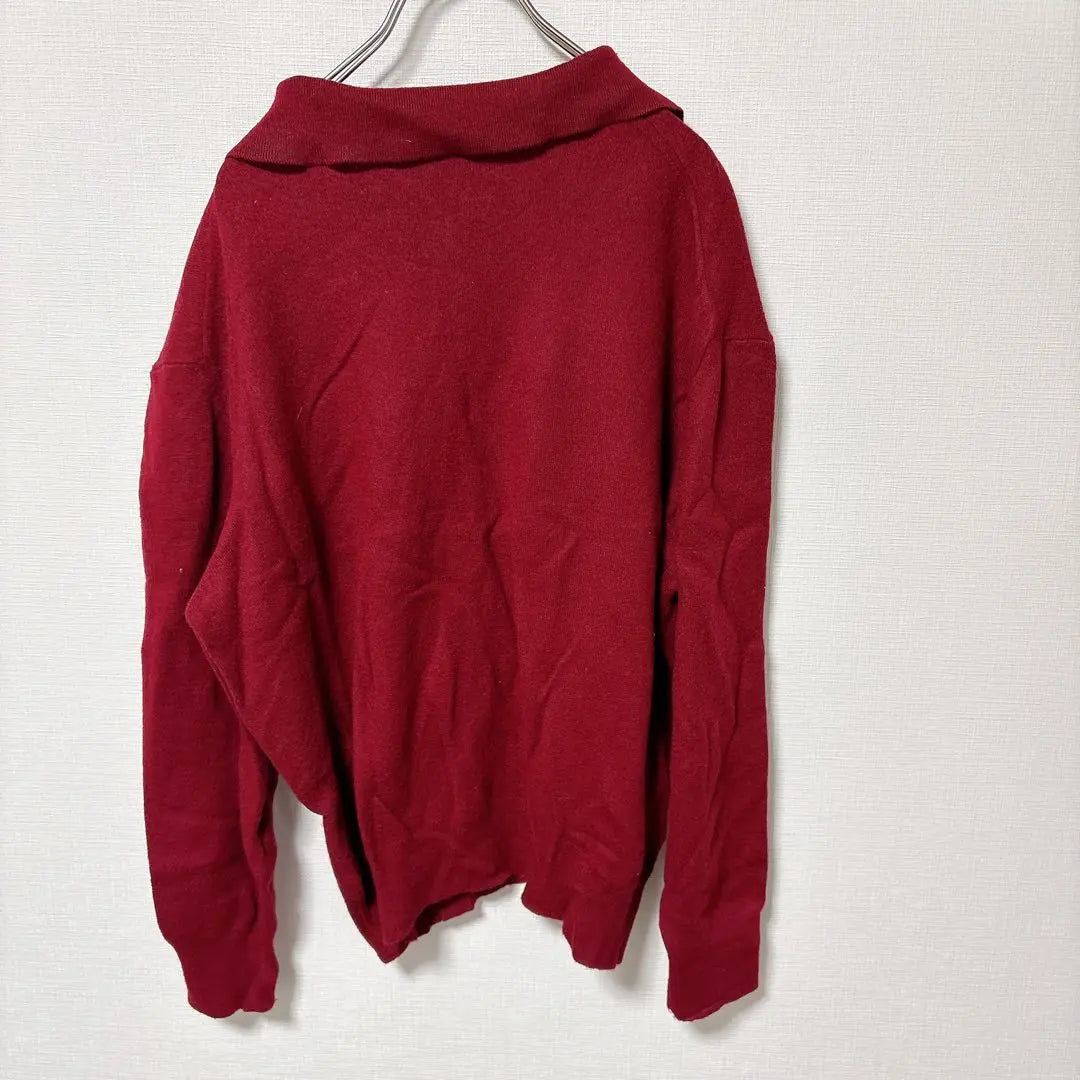 ✨ 1 point only ✨ Red long -sleeved knit button 3 fashionable and beautiful clothes | ✨1点限り✨レッド 長袖 ニット ボタン 3つ おしゃれ きれいめ 古着