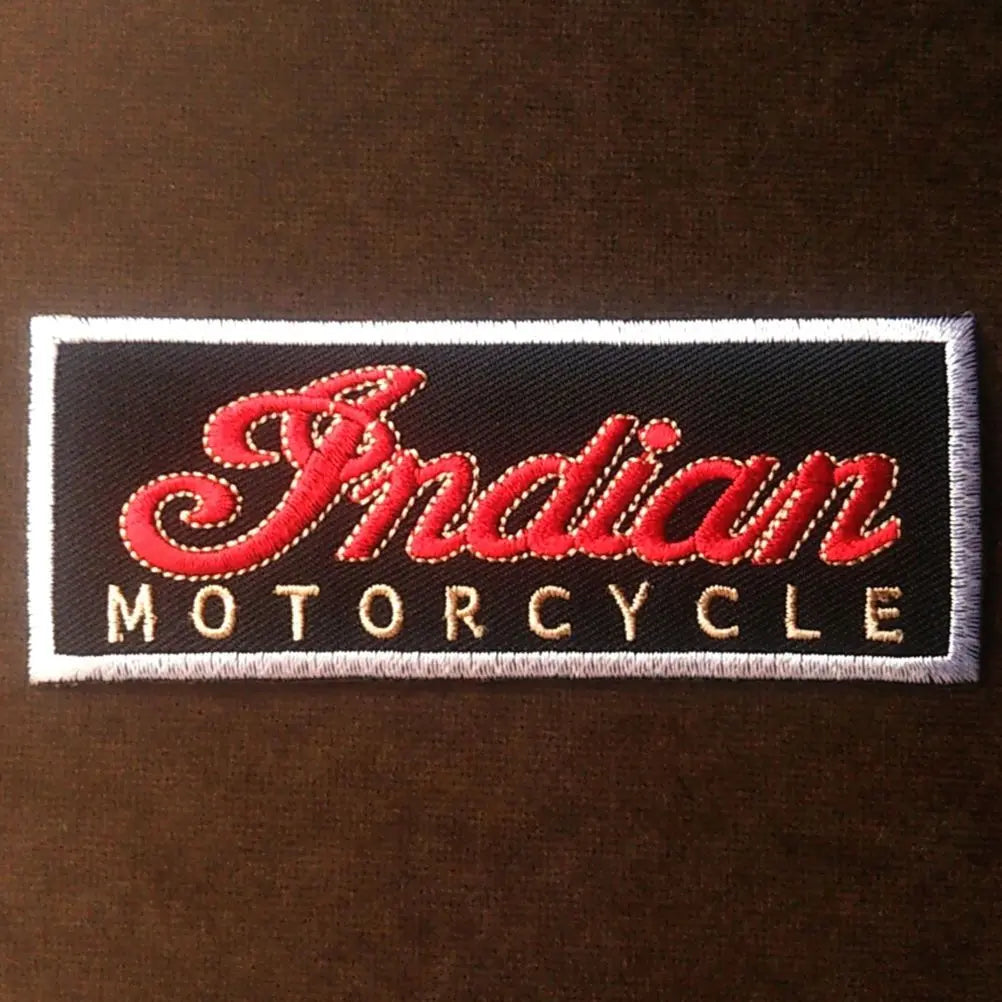 [Shipping included] New ☆ Indian Motorcycle iron patch (red x black) Large