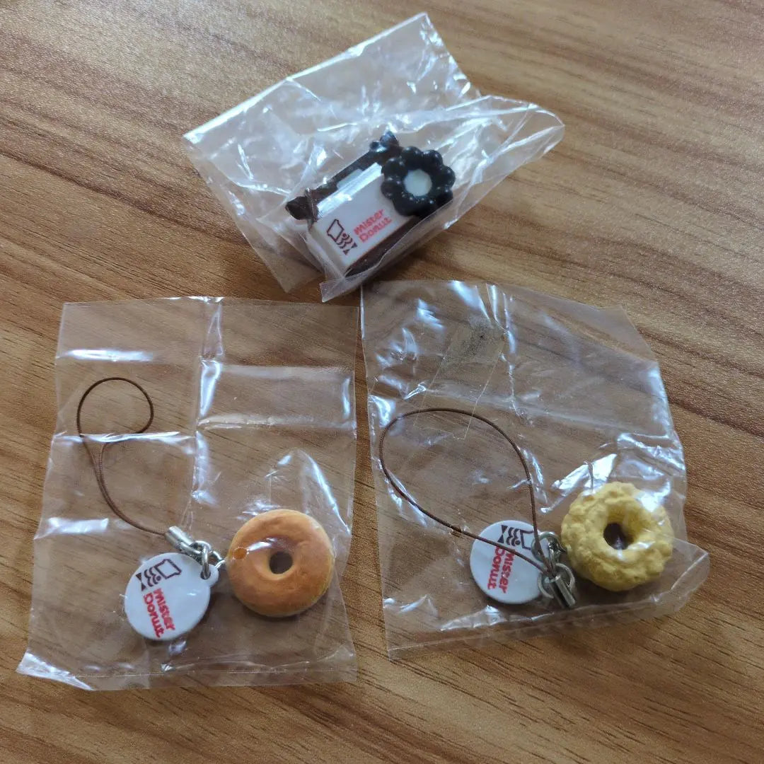 Rare Very Cute Mister Donut Strap Clip Set